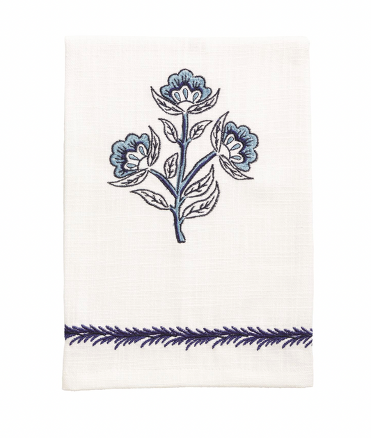 Blue Triple Flower Towel
