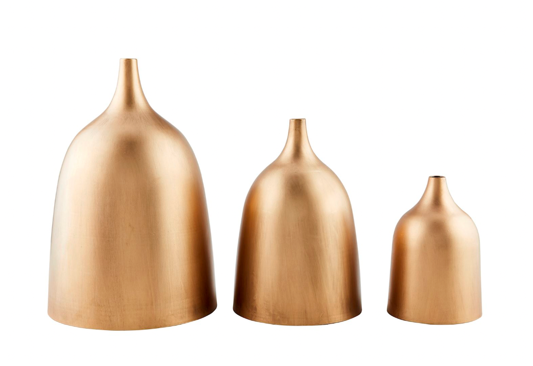 Nesting Brass Vase Set