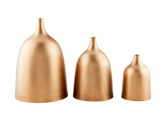 Nesting Brass Vase Set