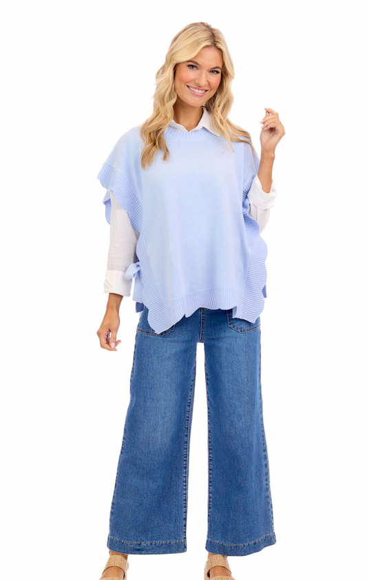 Blue Rigsby Scallop Sweater