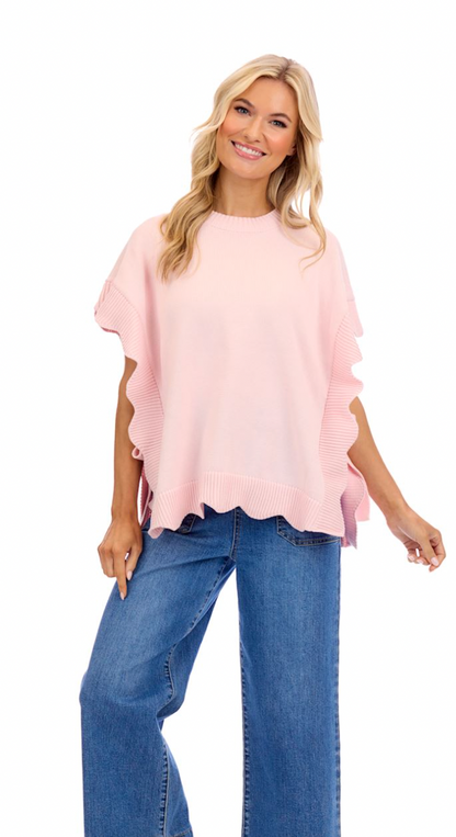 Blue Rigsby Scallop Sweater