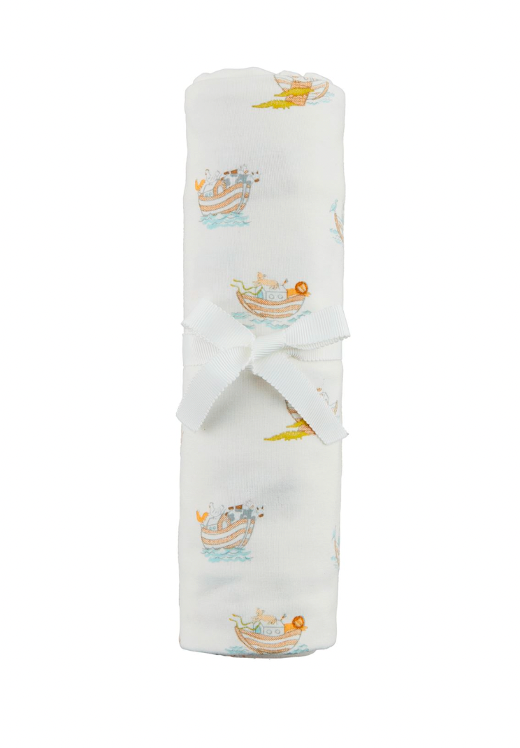 Noahs Ark Stretch Swaddle Blanket