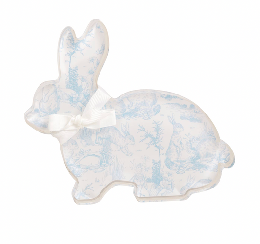 Laying Down Toile Acrylic Bunny Sitter