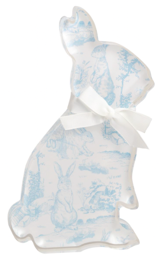 Sitting Up Toile Acrylic Bunny Sitter