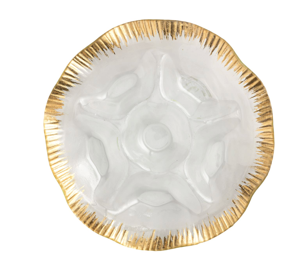Gold Edge Ruffle Section Platter