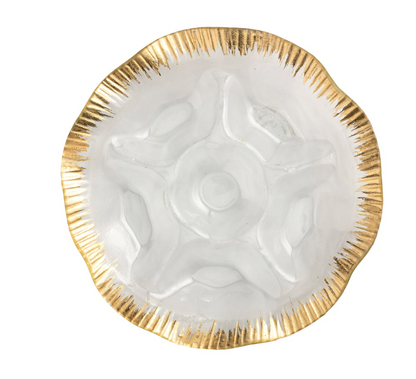 Gold Edge Ruffle Section Platter