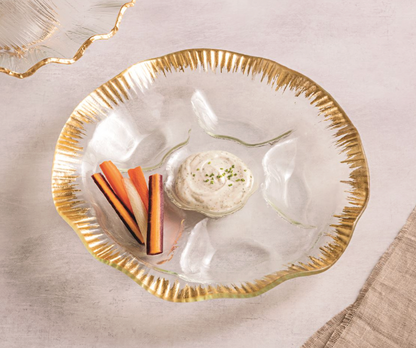 Gold Edge Ruffle Section Platter