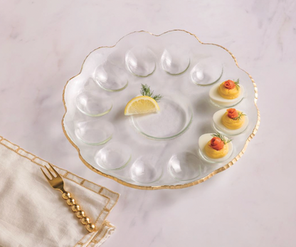 Gold Edge Deviled Egg Tray Set