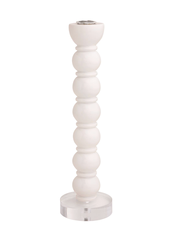 White Resin Taper Holder