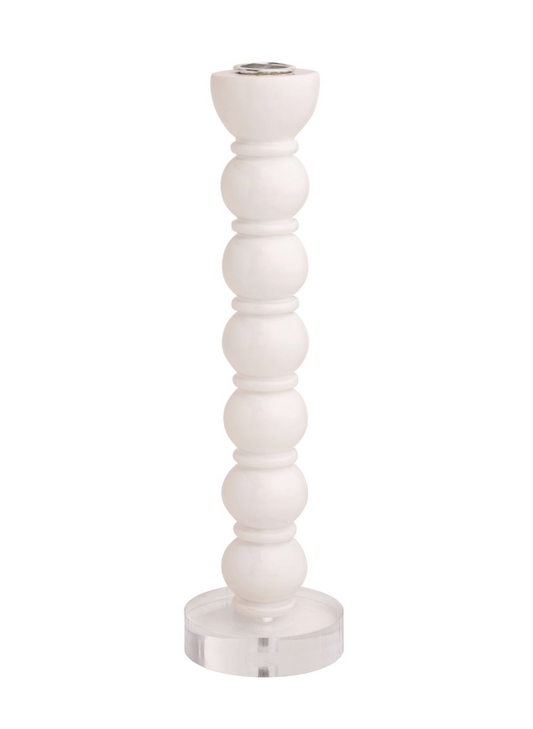 White Resin Taper Holder