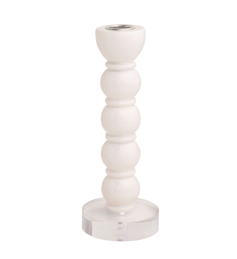 White Resin Taper Holder