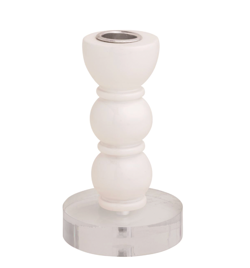 White Resin Taper Holder