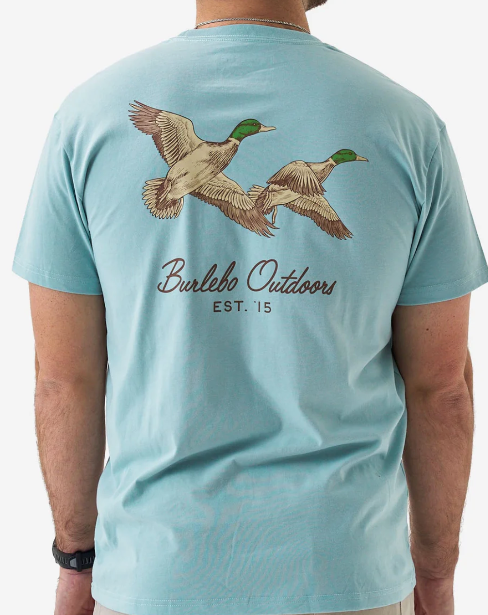 Short Sleeve Tee - Flying Mallards - Sky Blue