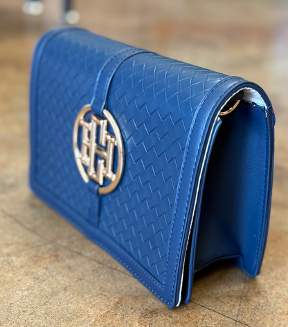 Cecilia Circle Logo Handbag Woven Navy