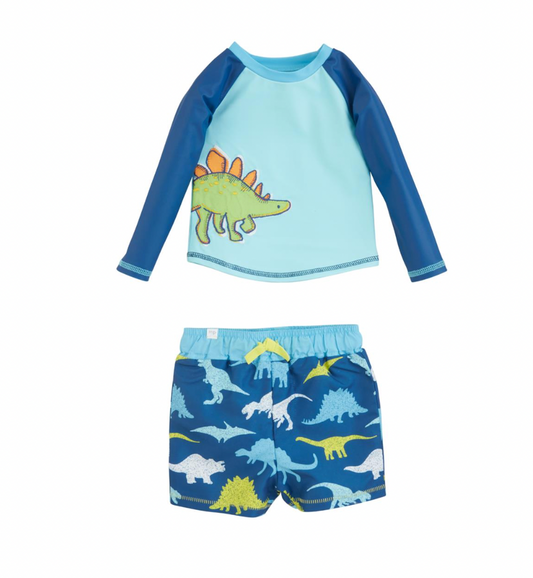 Dino Rash Guard & Swim Trunk Set