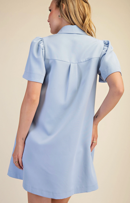 Collar Button Down Mini Dress