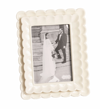 Large White Scalloped Frame