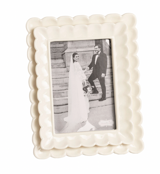 Large White Scalloped Frame