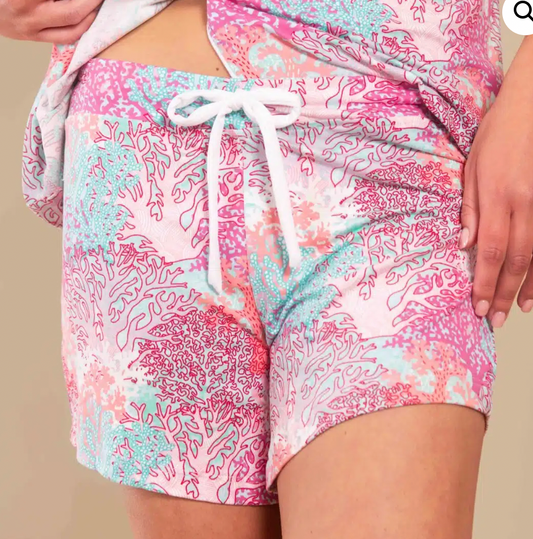 Pastel Coral Pajama Shorts