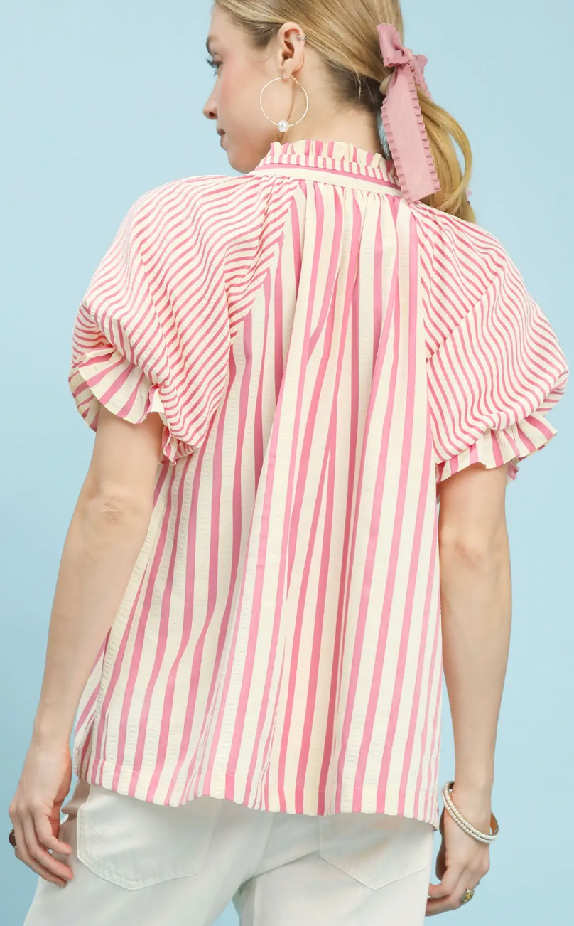 Striped V-Neck Top