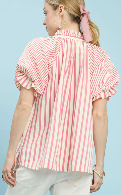 Striped V-Neck Top