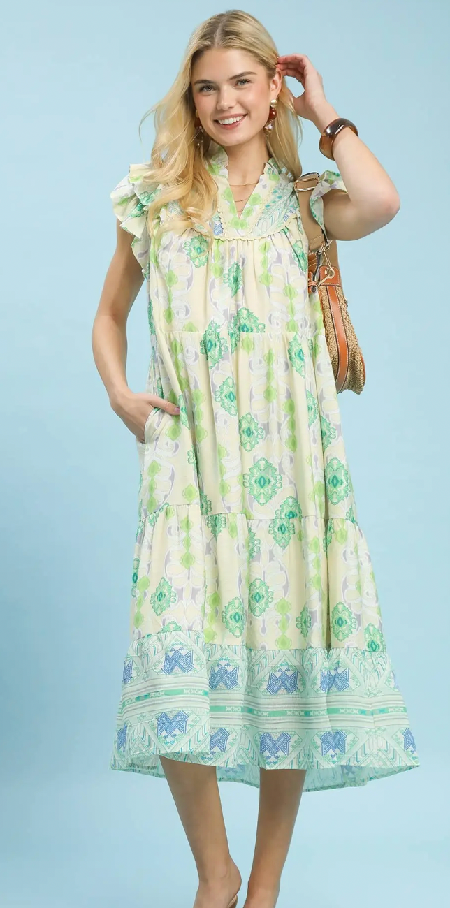 Boho Mint Mix Dress