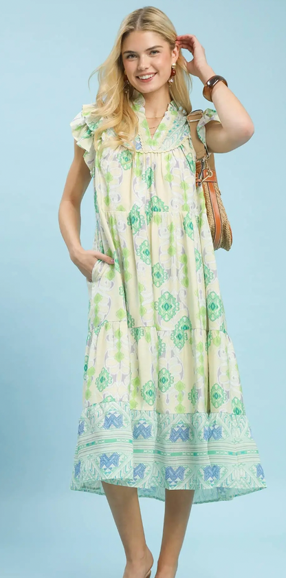 Boho Mint Mix Dress