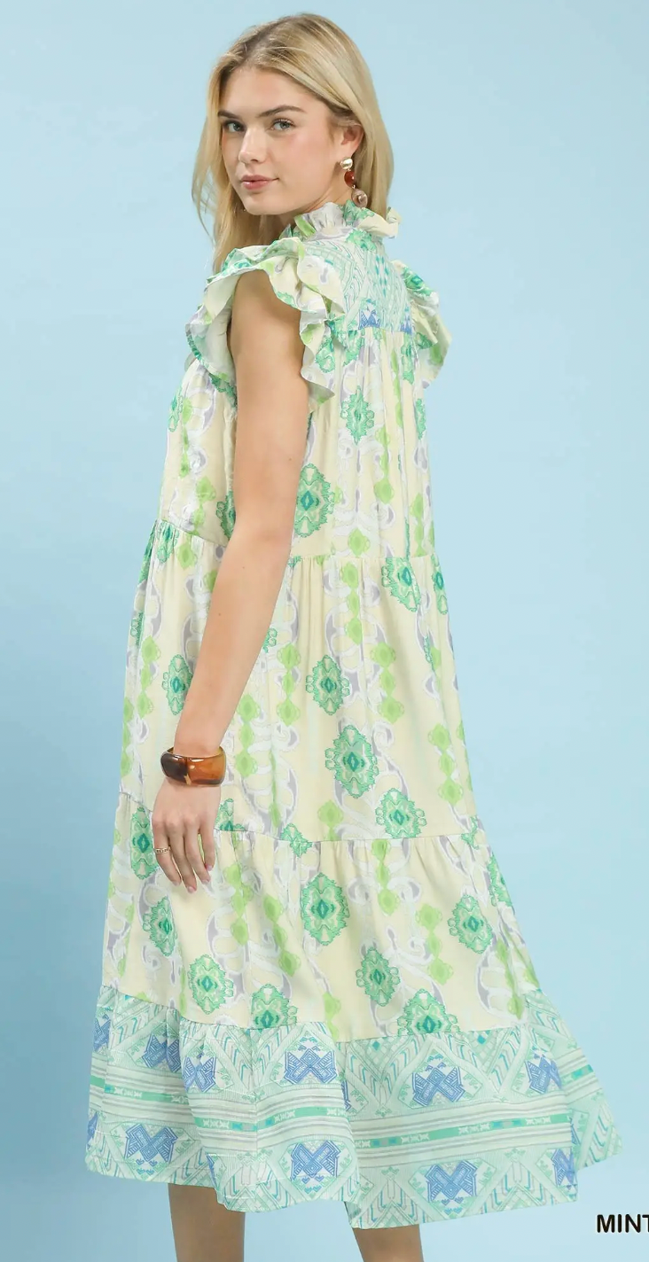 Boho Mint Mix Dress