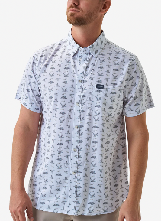 Performance Button Up - Ducks and Calls - White