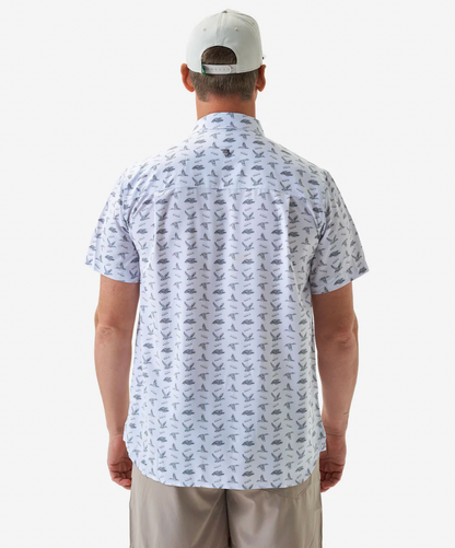 Performance Button Up - Ducks and Calls - White