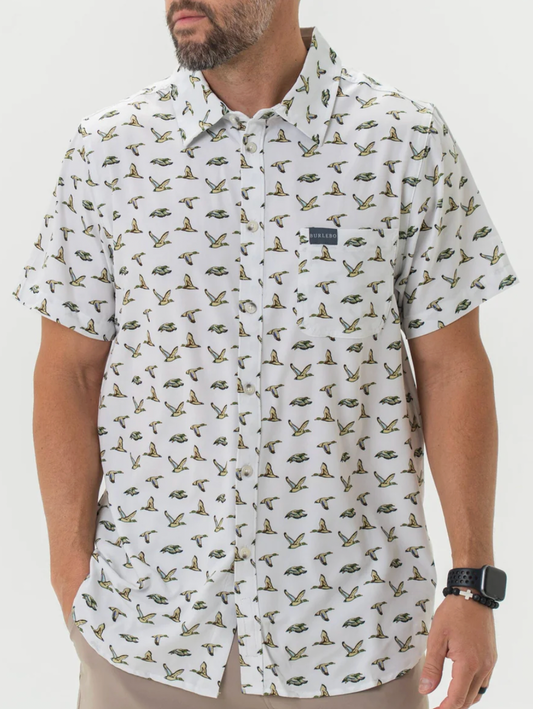 Performance Button Up - Flying Mallard Ducks