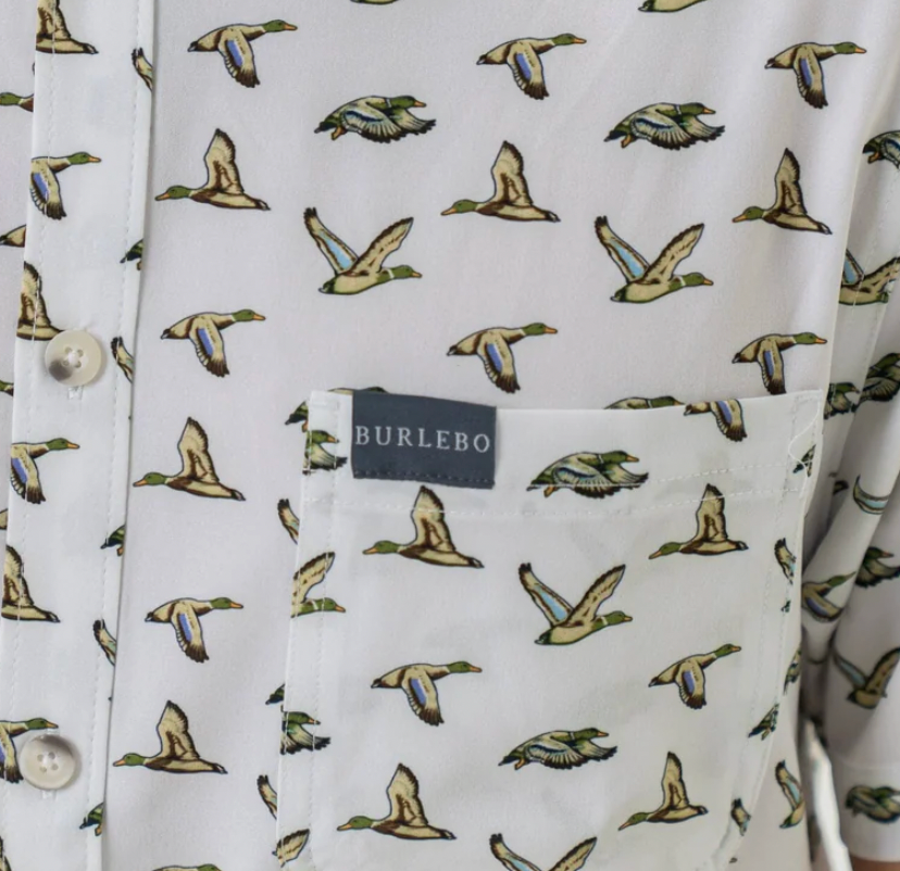 Performance Button Up - Flying Mallard Ducks