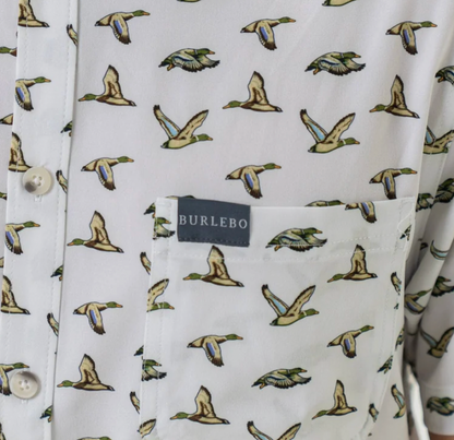 Performance Button Up - Flying Mallard Ducks