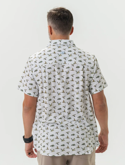 Performance Button Up - Flying Mallard Ducks