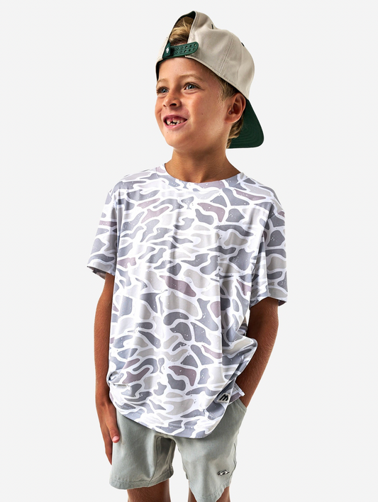 Youth Go To Tee-White Camo