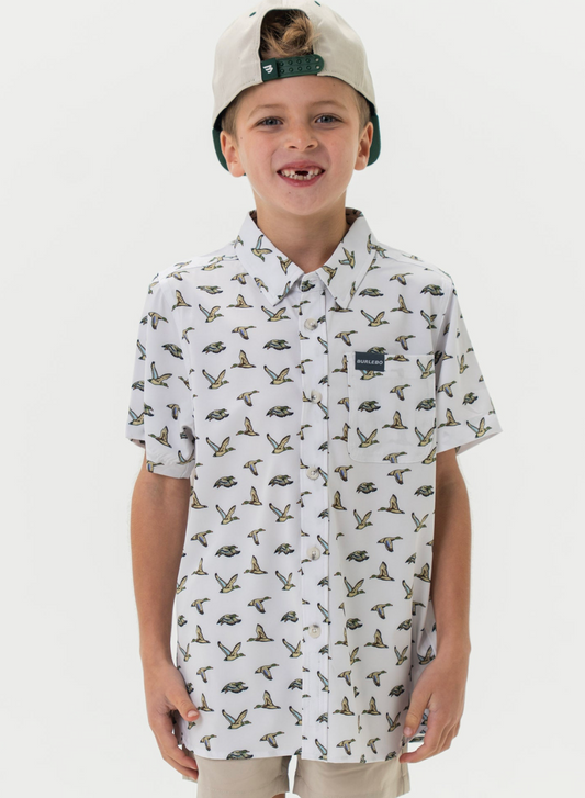 Youth Performance Button Up-Flying Mallards