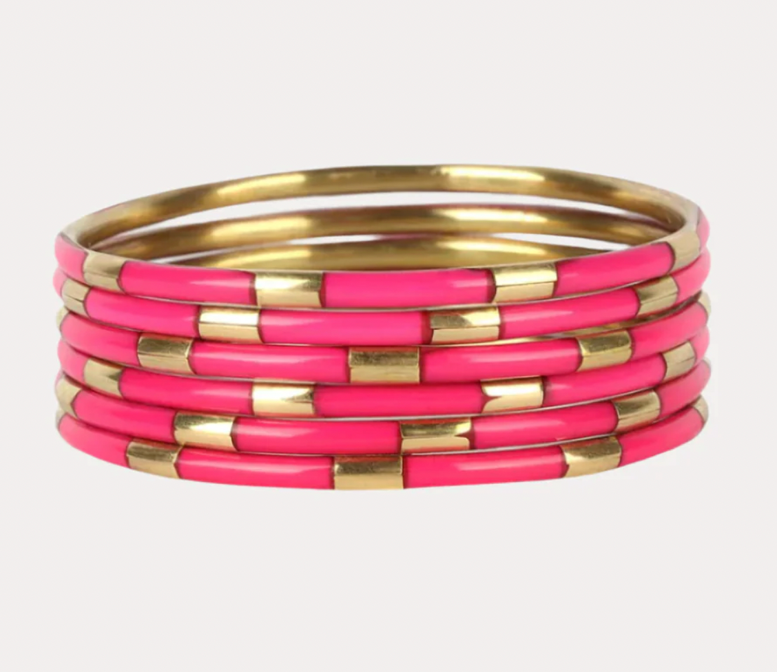 Pink Veda Bangles-Set of 6