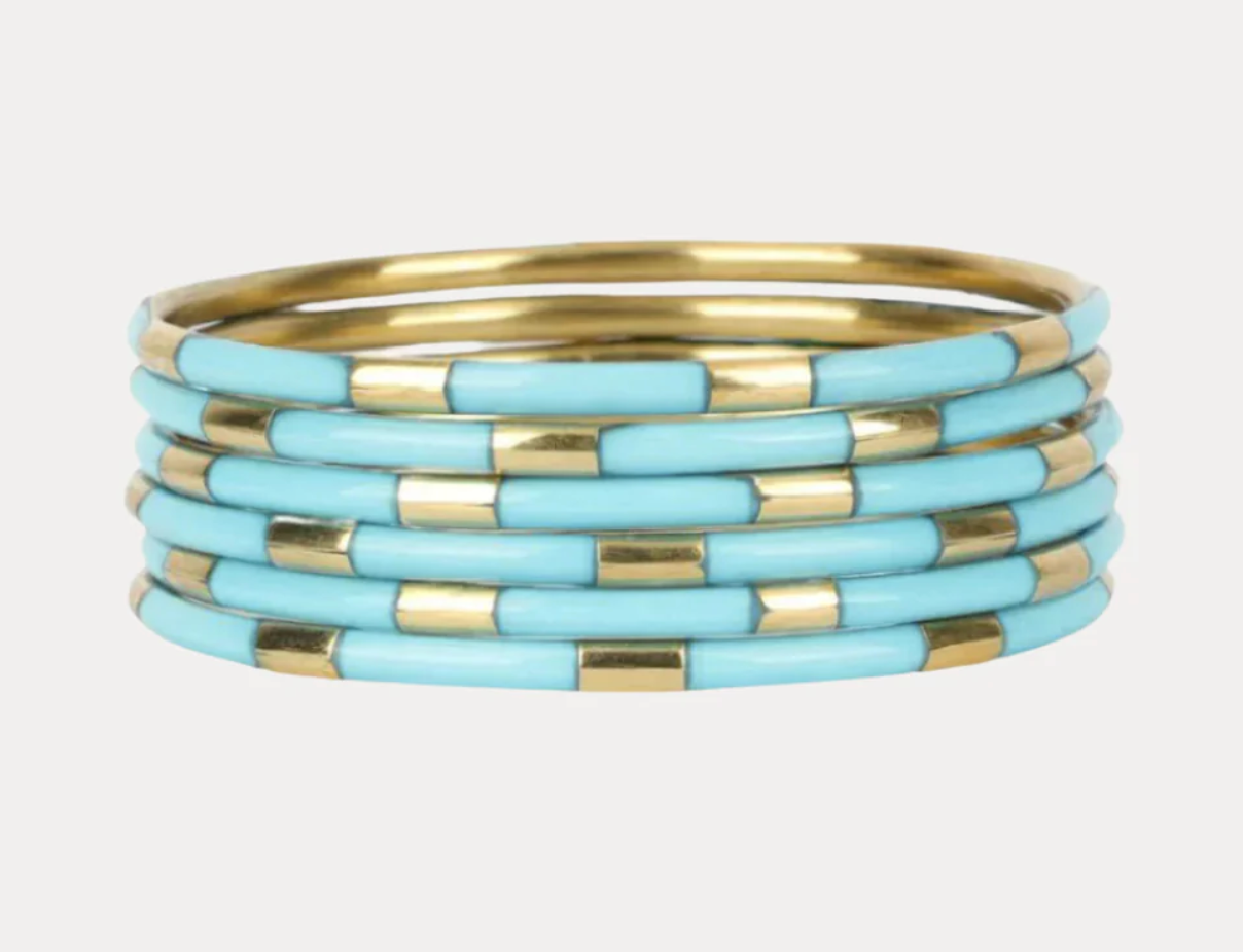 Turquoise Veda Bangles-Set of 6