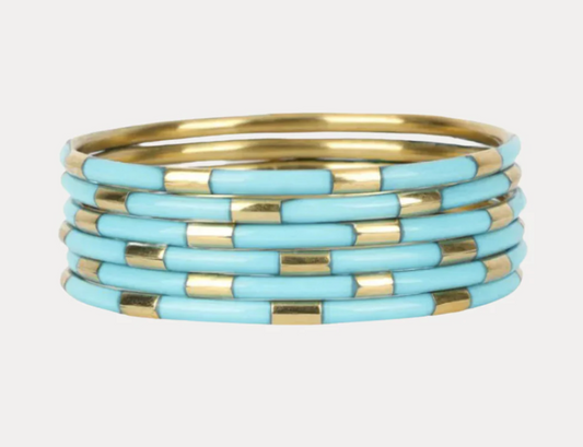 Turquoise Veda Bangles-Set of 6