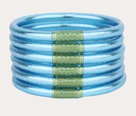 Azure All Weather Bangles® (Set of 6) - Serenity Prayer