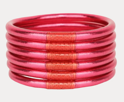 Pink All Weather Bangles® (Set of 6) - Serenity Prayer