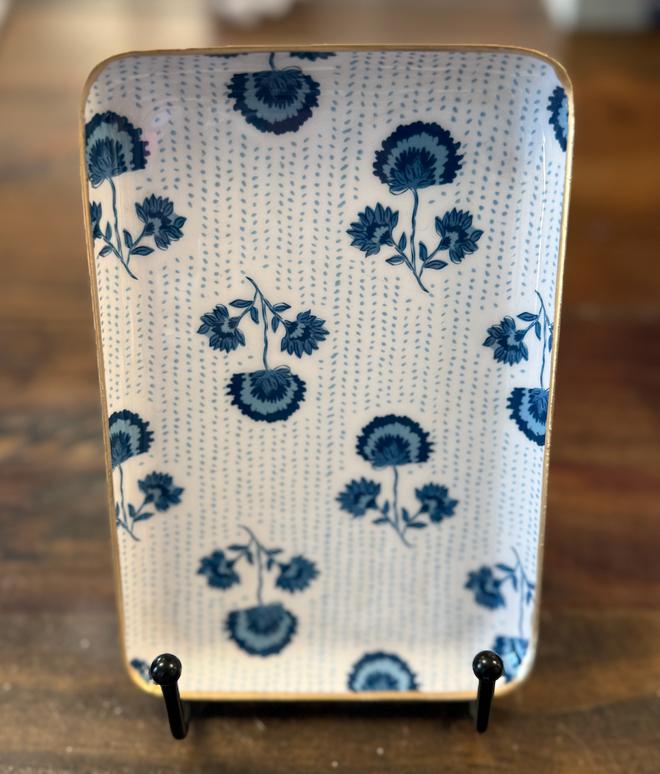 Dot Floral Pattern Tidbit Dish