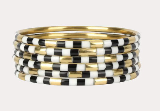 Black/White Veda Bangles-Set of 6