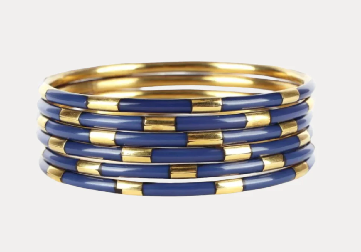 Navy Veda Bangles - Set of 6