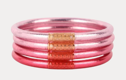 Carousel Pink All Weather Bangles® (Set of 4) - Serenity Prayer