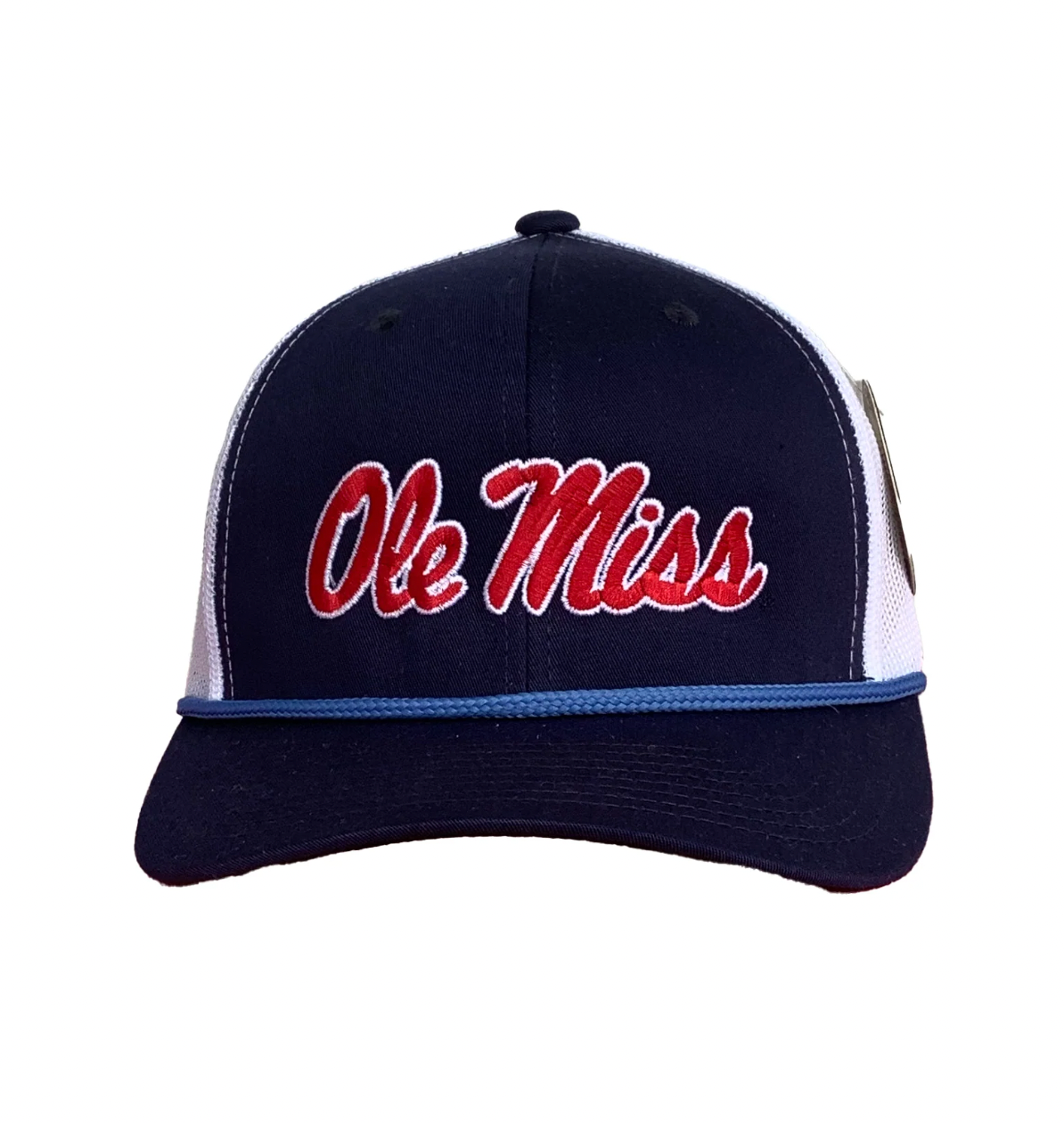 Ole Miss Script 6 Panel Rope Navy/White