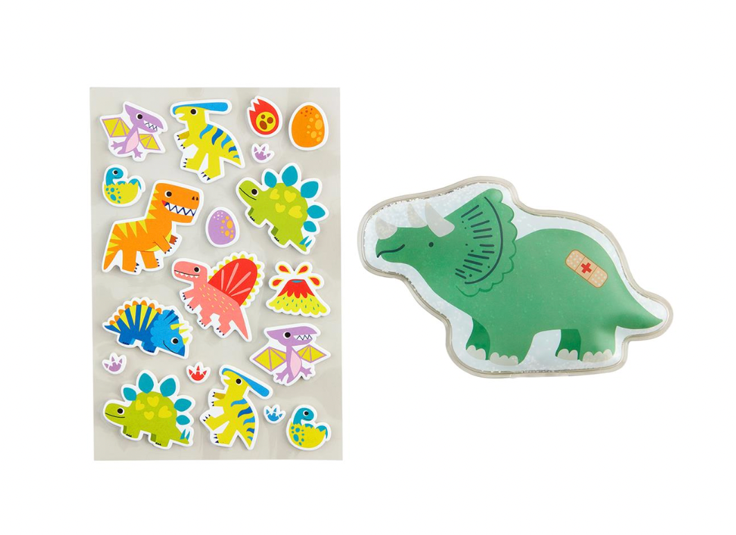 Green Dino Ouch Pouch Stickers