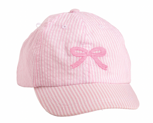 Pink Bow Embroidered Hat