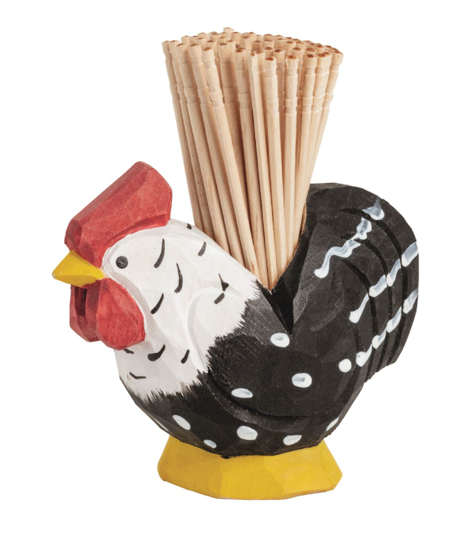 Rooster Toothpick Caddy Set