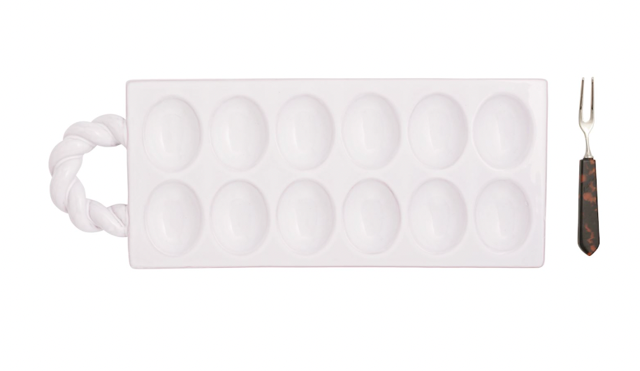 Twisted Handle Deviled Egg Set